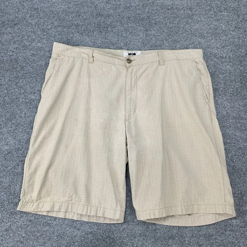 Joseph Abboud Shorts Mens 42 Tan Cotton Flat Front Mid Rise Walking Golf Chino